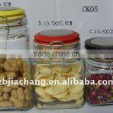 Clear Kitchen Storage Metal Clip Glass Jar thumbnail-1
