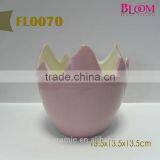 Indoor egg shaped ceramic flower pot