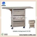 Folding Wooden Ironing Board in Cabinet thumbnail-1
