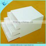 Customize 3 Layer Clear Acrylic Drawer Boxes Waterproof thumbnail-6
