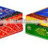 WOODEN PAINTED SQ.BOX SMALL thumbnail-1
