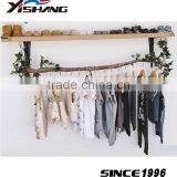 Vintage Wall Mounted Wooden Clothes Display Rack for Kids thumbnail-1