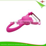 ZY-B11551 adorable gift pink kitty style peeler with heart shape slotted handle