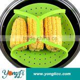 New Kitchenware Non-Stick Cookware BPA FREE Microwave Silicone Protable Vegetable Food Steamer thumbnail-1