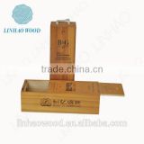 sigle bottle wooden wine box with sliding lids and handle