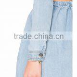 Denim Button Down Vintage Dress New Fashion Woman Denim Dress thumbnail-4