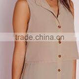 Hot Sale Lady Sleeveless Double Layer Utility Blouse New Patterns thumbnail-5