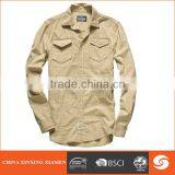 Hot Sale Heavy Washed 2014 Men Casual Fit Long Sleeve Shirt