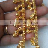 Gold TONE BELLS Payal ANKLETS Feet Bracelet PAIR thumbnail-3