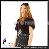 CX-B-77 Wholesale Price Wrap/ Girl Fashion Kintted Cape/ Rex Rabbit Fur Shawl thumbnail-4