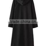 Plus Size Print Letters Ruffle Fleece Hoody Women Long Hoodie Dress With Hooded thumbnail-2