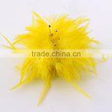 Real Dyed Feather Brooch Pin,Small Feather Biot Brooch/Hat Pin,Stylish Fashion Hair Jewelry thumbnail-3