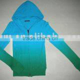 100% Cotton Dip-dyed Slide Fastener Hoody