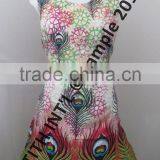 Sleeveless Round Neck Printed Viscose Ladies Dress thumbnail-3