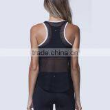 2017 New Arrival Custom Logo Blank High Quality Women Crop Top Wholesale Mesh Top Shirts thumbnail-2