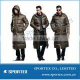 Men's Full Length Down Hooded Long Puffer Jacket Coat Winter With Removable Hoodies OEM thumbnail-1