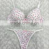 Lovely Flower Printed Hot Sale Sexy Ladies Fancy Bra Panty Set thumbnail-6