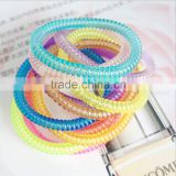 Transparent 5mm Telphone Line Hair Ring Rope Ponytail Holder