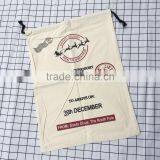 Wholesale hot sale xmas cototn canvas with drawstring santa sacks