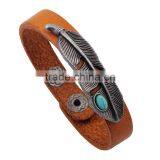 XP-LB-2174 Leaf Fashion Wrap Hip Hop Leather Bracelet for Gifts thumbnail-2