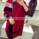 Solid Cashmere Textile Scarf Shawl Autumn for Women Cape Fringe Fashion Scarves thumbnail-1