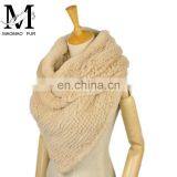 2016 New Year Fashion Products Promotional Genuine Rex Rabbit Fur Lady's Knit Scarf thumbnail-4