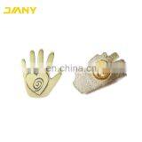 Custom Made Antique Brass Plated Helping Hand Shaped Lapel Pin thumbnail-1