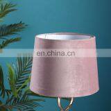 Factory Wholesale Living Room Lighting Custom Luxury Metal Bedside Lamps With Pink Lampshade thumbnail-4