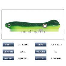 New 100mm/6g Simulated Loach Fork-Tail Style Fishing Soft Baits Sinking Saltwater Soft Lures thumbnail-3