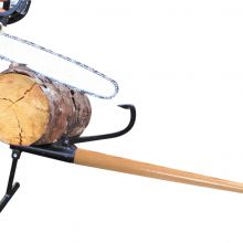Timber jack Two-in-one tool efficiently raises the log off the ground for easy cutting