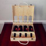 Custom Wooden Wine Box Packing for 4 Wine Bottles thumbnail-3