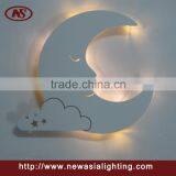 Moon and cloud type led bulbs kids lamps plastic acrylic and wood with rechargeable batter kids lamp