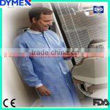 Nonwoven Medical pp Lab Coat With Knitted Collar and Cuffs