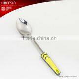Modern Colorful Metal Kitchen Cooking Solid Spoon With Plastic Handle thumbnail-1