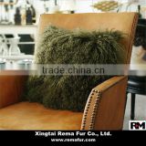 Luxury mongolian tibet lamb fur pillow for home decoration