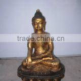 antique wood laughing buddha statu