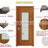 Moisture Proof Bathroom Wooden Swing Door With Frosted Glass thumbnail-3