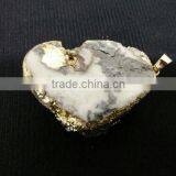 Stunning Gold Electroplated Druzy Pendant High Quality With Gold Plated on Edged, Brazil Druzy Agate Pendants thumbnail-3
