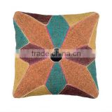 Natural Fibres Hand-woven Floral Cushion Cover