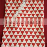 Red Pyramid print with Ribbon Drawstring Bag