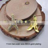 M0626 11mm Bar,rhinestone Buckle ,with Bar at Back,outer Size:29mm,silver or Gold Plating thumbnail-2