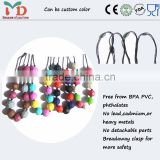 Baby Teething Mom Wearing Food Grade Silicone Bead Necklace 2015