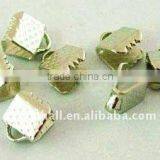 Iron Ribbon Ends, Antique Bronze, 6x8x5mm, Hole: 2mm(E004Y-AB)