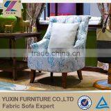 Blue Flower Fabric Armchair thumbnail-1
