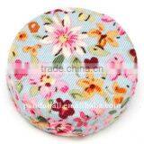 Woven Cloth Woven Beads, Acrylic With Cloth, Aqua, Flat Round, 33x11mm, Hole: 3mm.(WOVE-R002-3) thumbnail-1