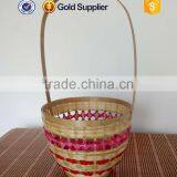 2016 Wholesale New Style Empty Round Bamboo Mesh Fruit Basket With Handle thumbnail-3
