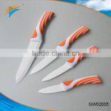 3" - 7" Salmon Color No- slip Handle White Black Blade Ceramic Knife