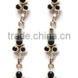 Black onyx earrings semi precious gemstone jewelry