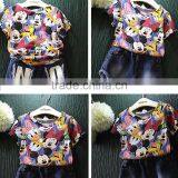 2016 Colorful Cartoon Printing Casual Round Neck Children T-shirt thumbnail-1