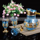 gold electroplated glass drinkware jug water set